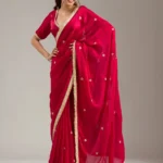 Maroon Threadwork Georgette Saree